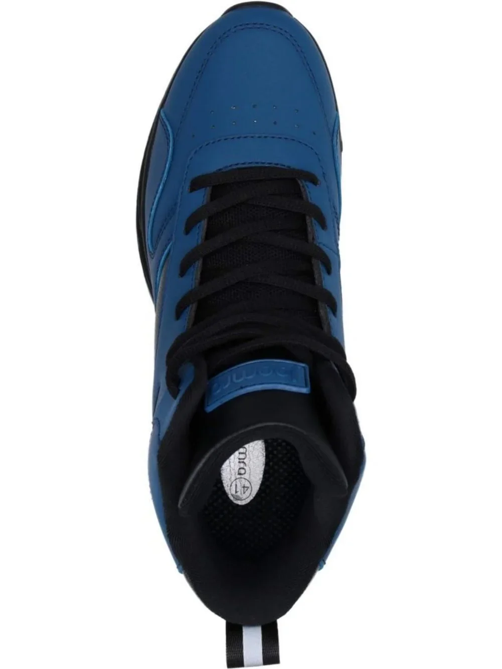 Joomra Men's Blue2 Rubber Leather High Top Athletic Inspired Lace Up Sneaker